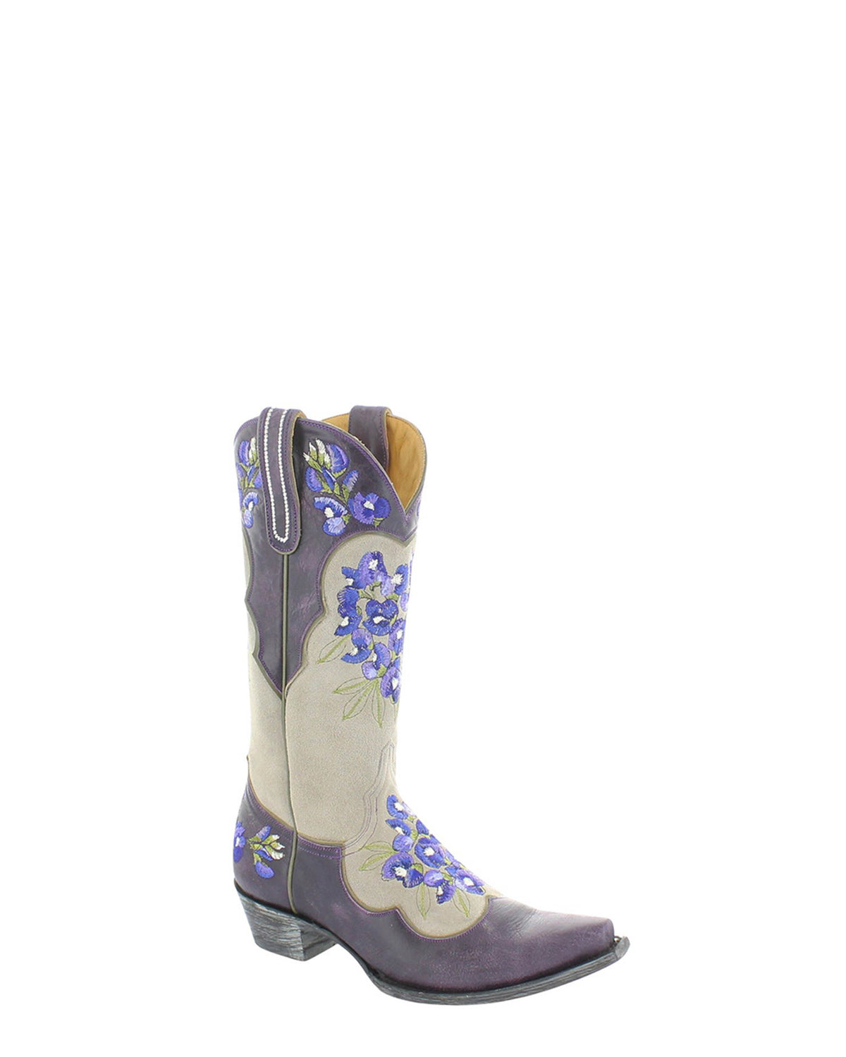 Women's Embroidered Cowgirl Boots - Oatmeal/Purple - view 3