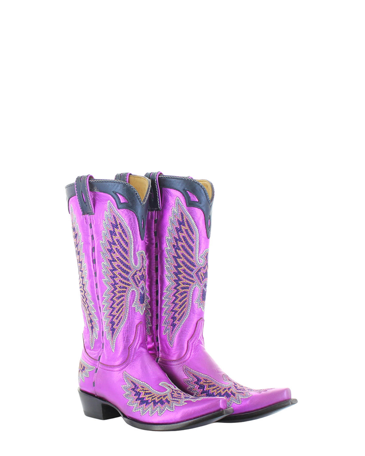 Women's Eagle Embroidered Cowgirl Boots - Metallic Magenta