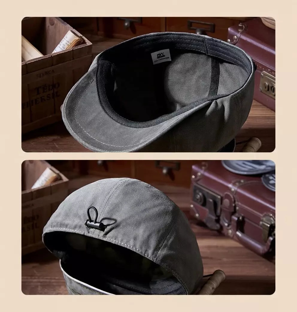 X. Vintage Cotton 8-Panels Newsboy Cap