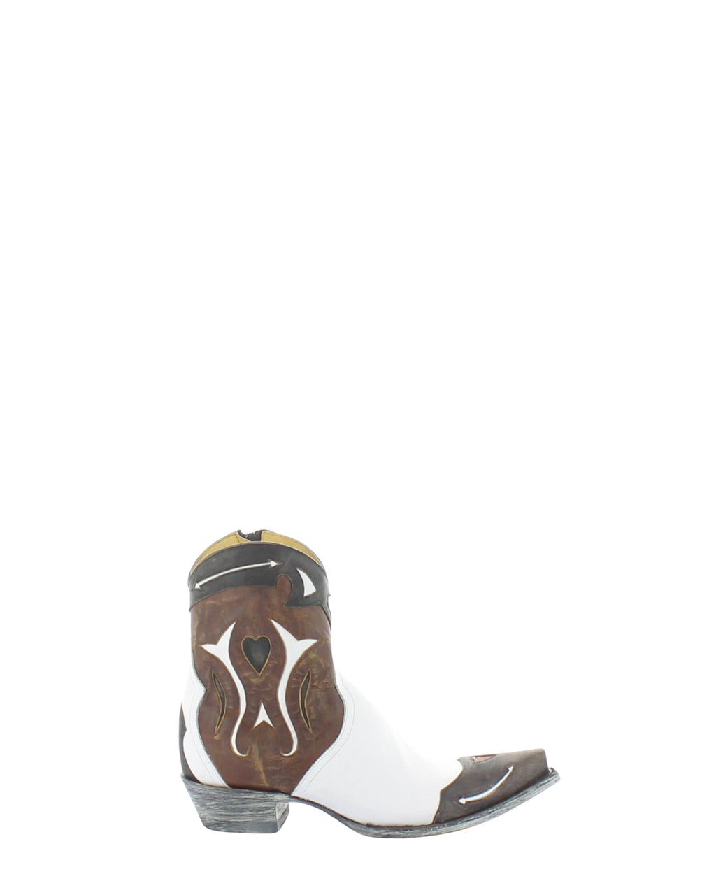 Women's Cowhide Cowgirl Booties - White/Brass - view 2