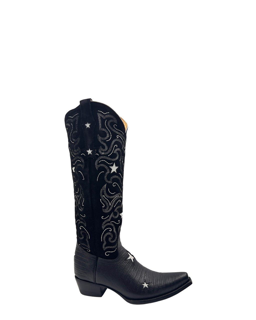 Women's Embroidered Tall Cowgirl Boots - Black - view 3
