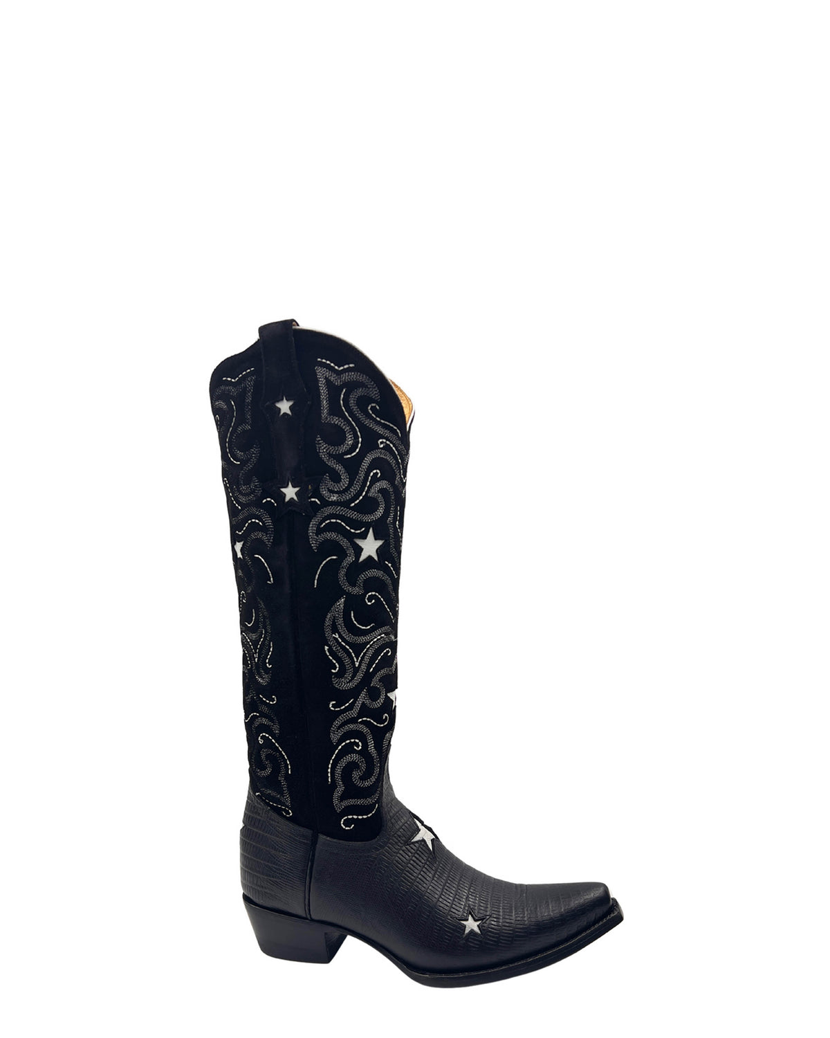 Women's Embroidered Tall Cowgirl Boots - Black - view 3