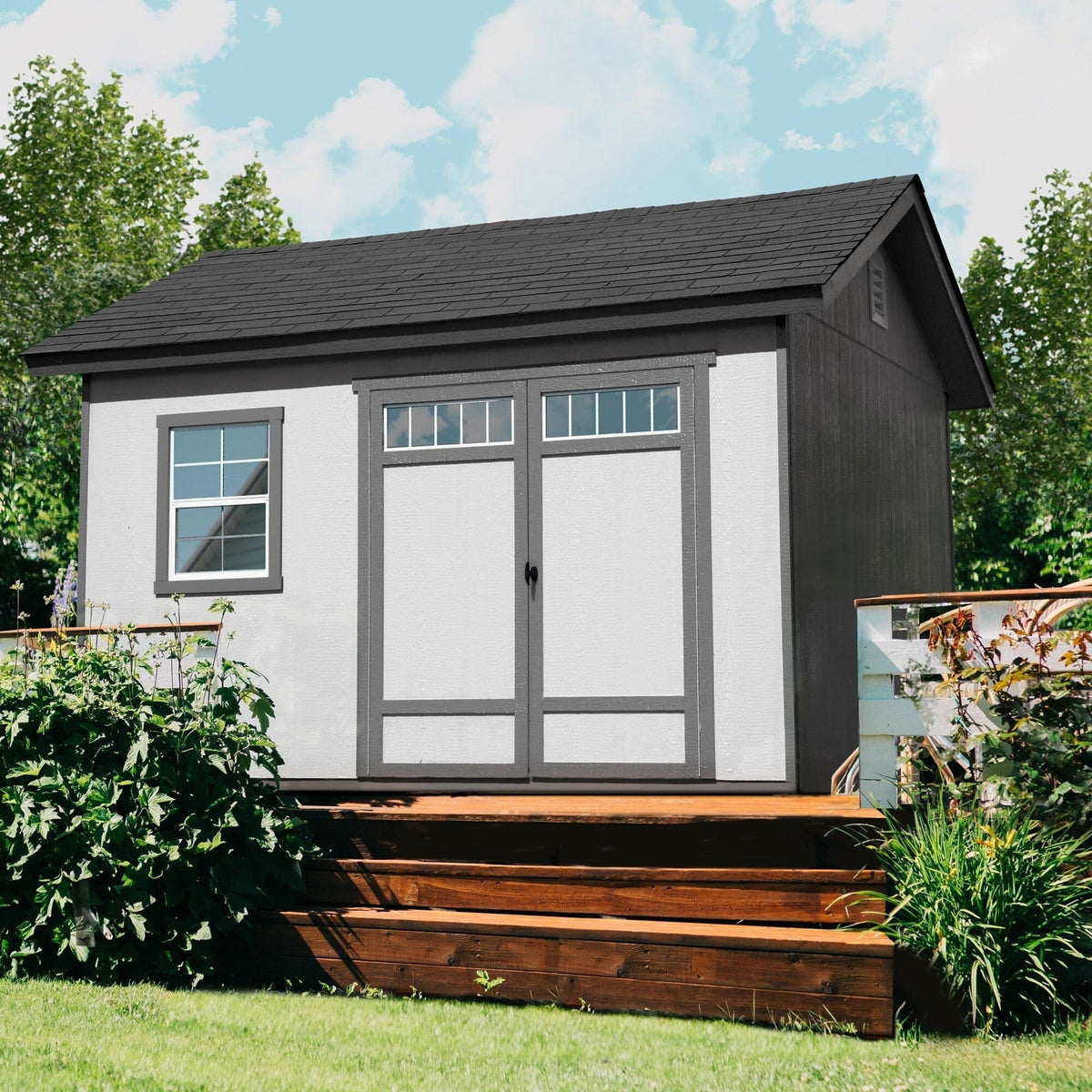 Handy Home Products Beachwood 10 ft. x 12 ft. Wood Storage Shed With Floor