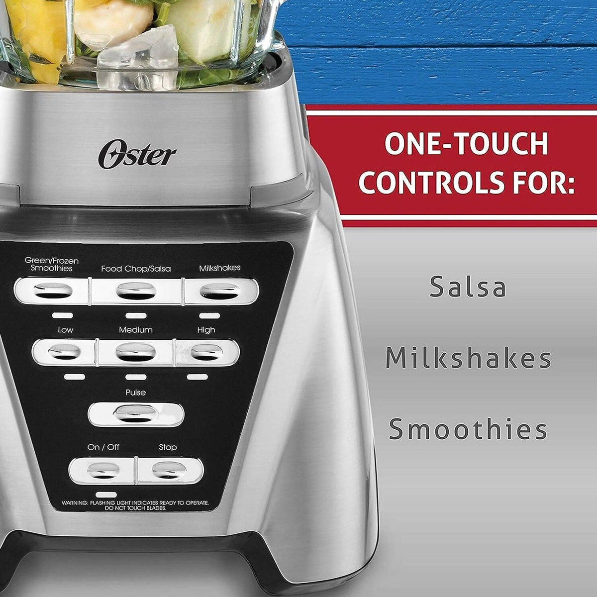 Oster Pro 1200 Blender With Glass Jar, 24-Ounce Smoothie Cup, Brushed Nickel