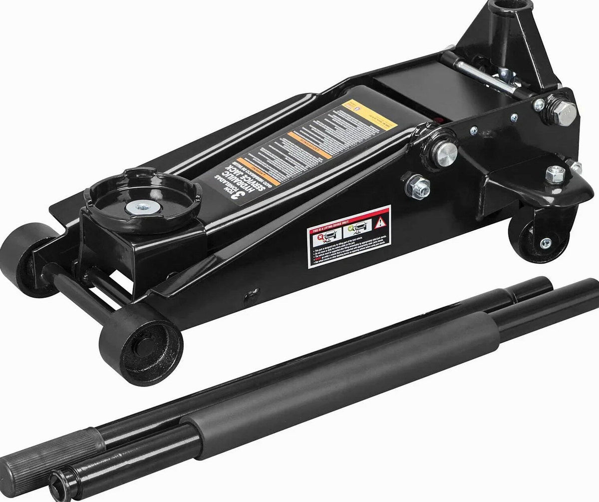 Heavy Duty Steel 3 Ton Hydraulic Floor Jack, Black - W8303-B