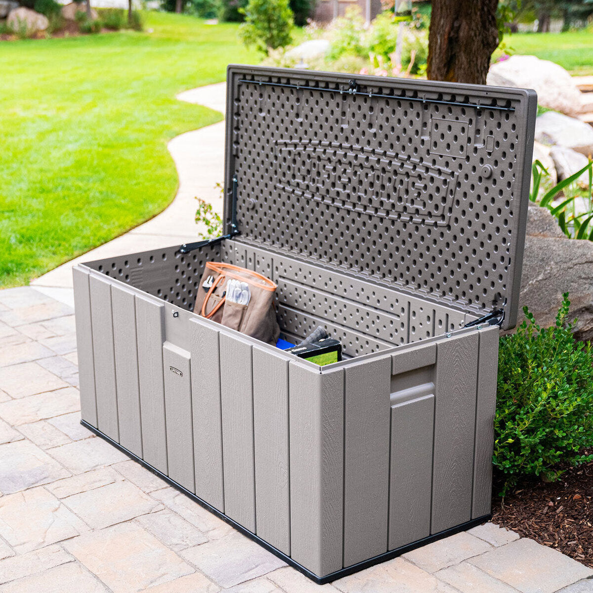 Lifetime Modern Outdoor Storage Deck Box 568 Litre Grey - 60384U