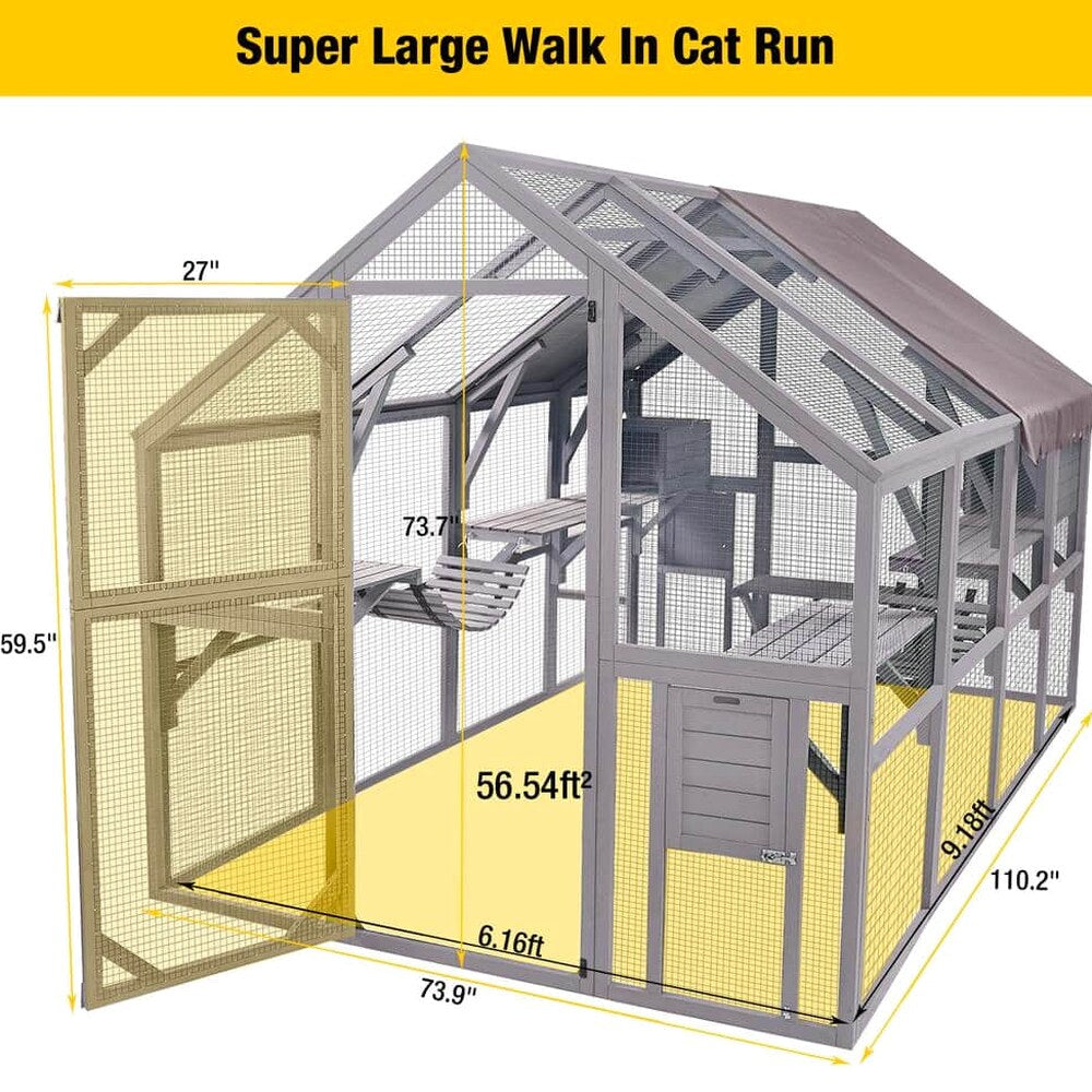 aivituvin Outdoor Cat Run Large Cat Enclosure
