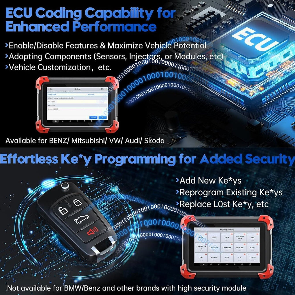XTOOL Bidirectional Automotive Diagnostic Scanner With ECU Coding, Active Tests, Android 10 - D7