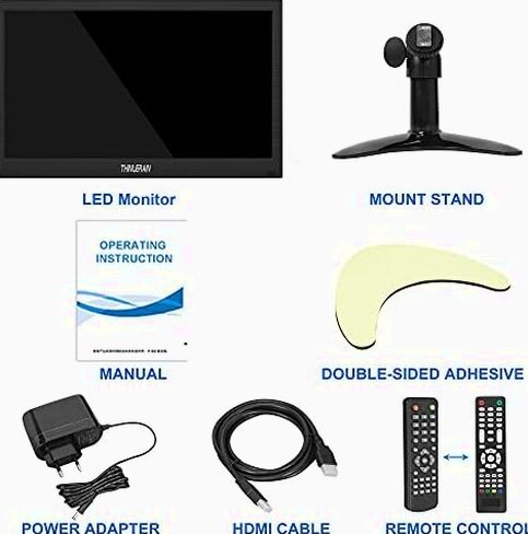 Thinlerain 13.3 Inch Mini LED Monitor 1366x768 With HDMI, VGA, AV, BNC And USB Input