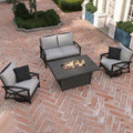 Martha Stewart Metal 4-Person Fire Pit Seating Group With Cushions