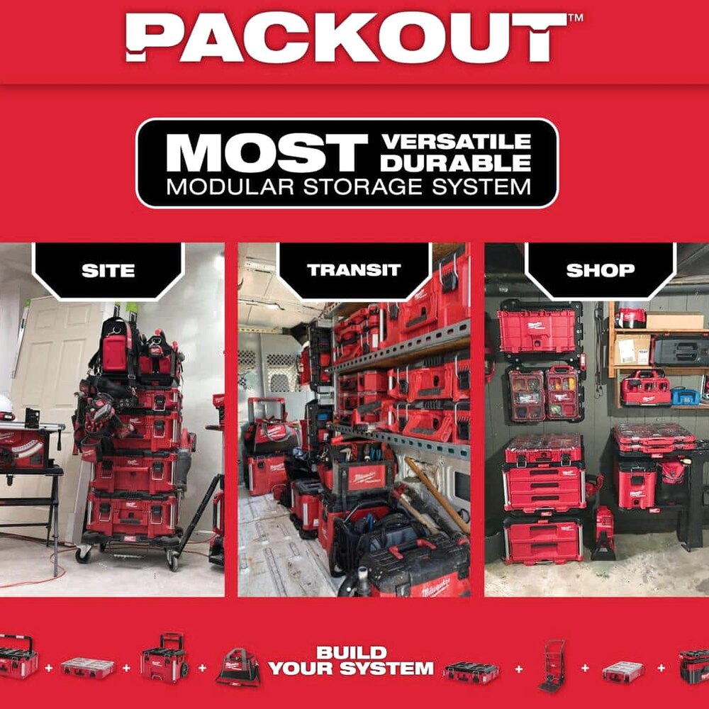 Milwaukee Packout 22 in. Rolling, Large And Medium Tool Box Set - 8426-8425-8424