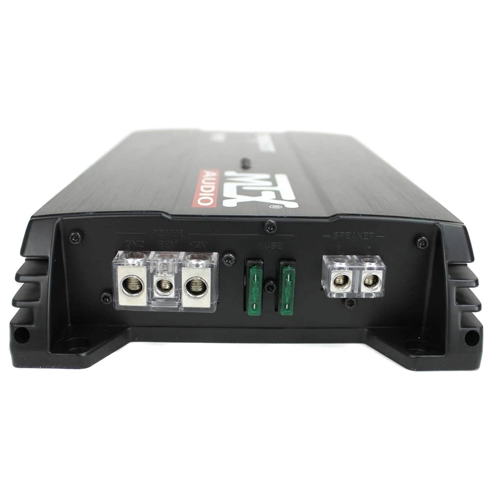 MTX Terminator Dual Loaded 12in 1200W Car Subwoofer Enclosure With Amplifier And 8-Gauge Amp Kit