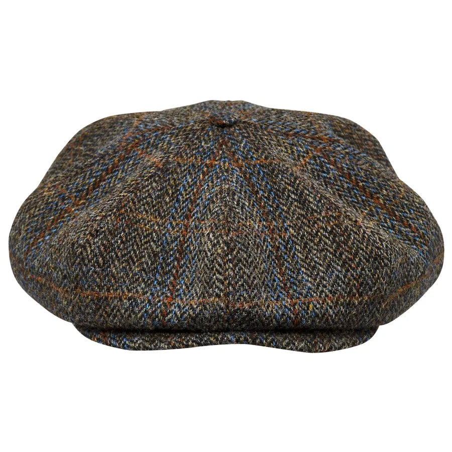 Newsboy Genuine Scottish Harris Tweed 8 Panels Man Cap