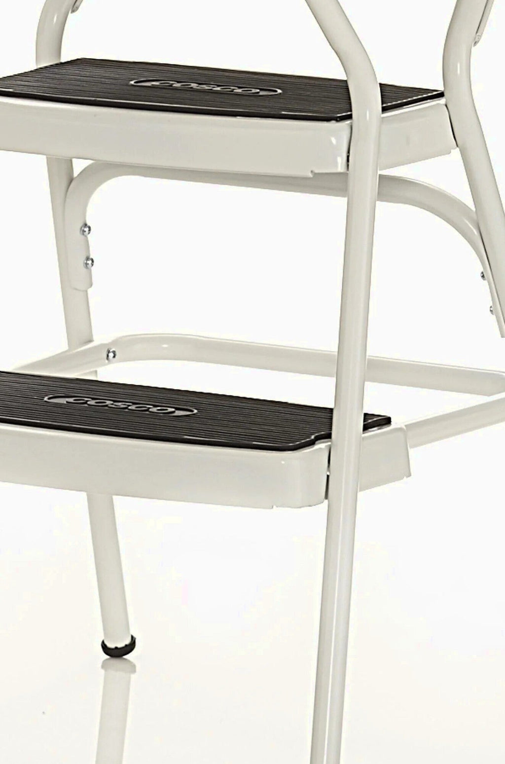 COSCO Stylaire Retro Chair And Step Stool With Flip-Up Seat - White, One Pack