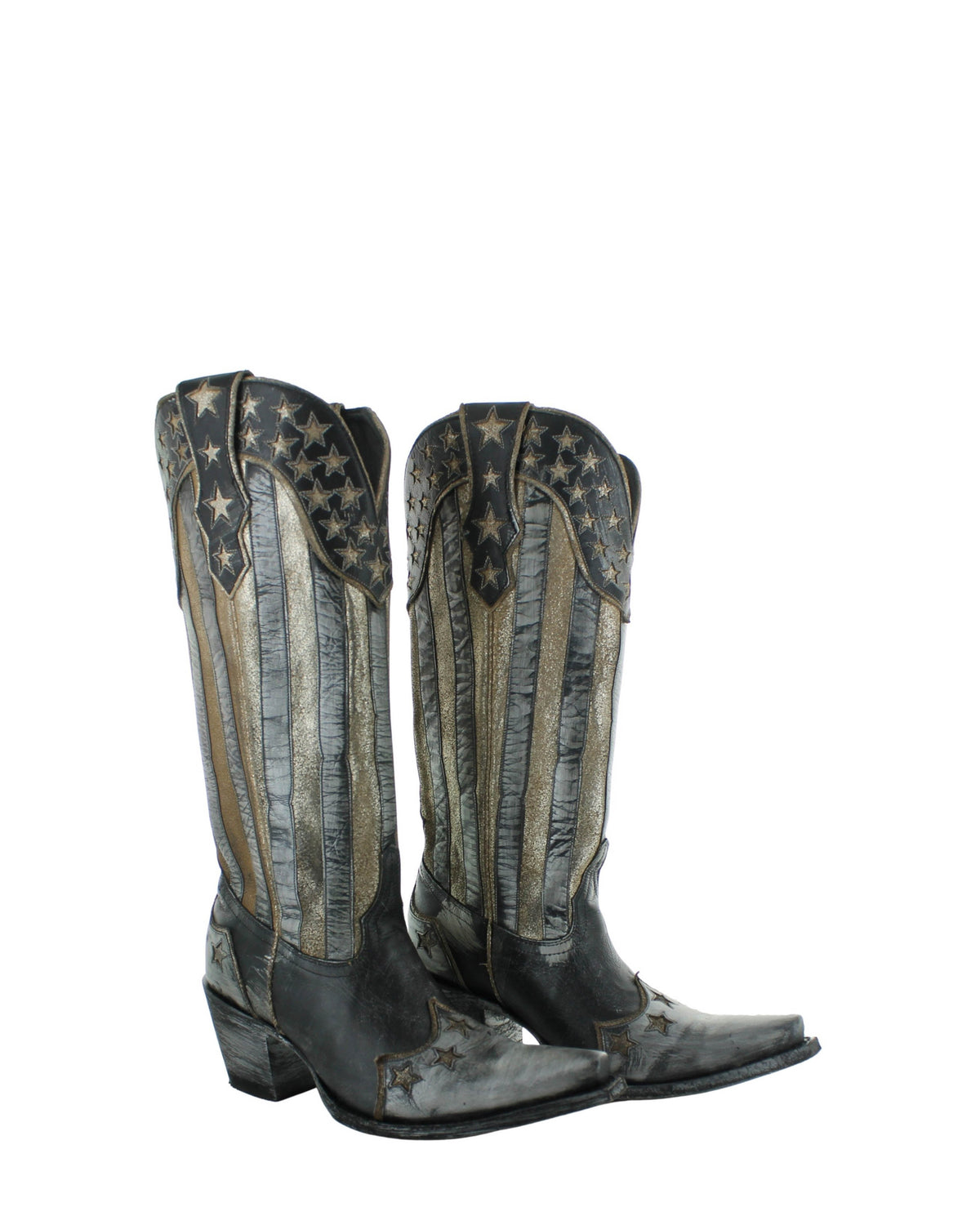 Women's Floral Embroidered Cowgirl Boots - Black/Fusil