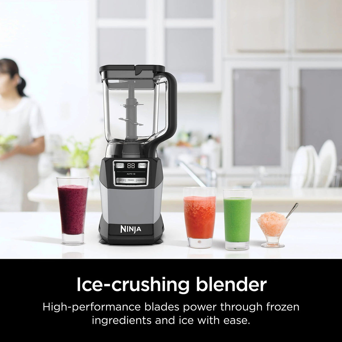 Ninja Compact Kitchen System 1200W, 72-oz Pitcher, 5-Cup Processor Bowl, 18-oz Cup - 3 Functions