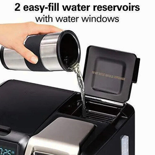Hamilton Beach FlexBrew Thermal Coffee Maker, Single Serve And 10-Cup Full Pot, Black And Stainless - 49966