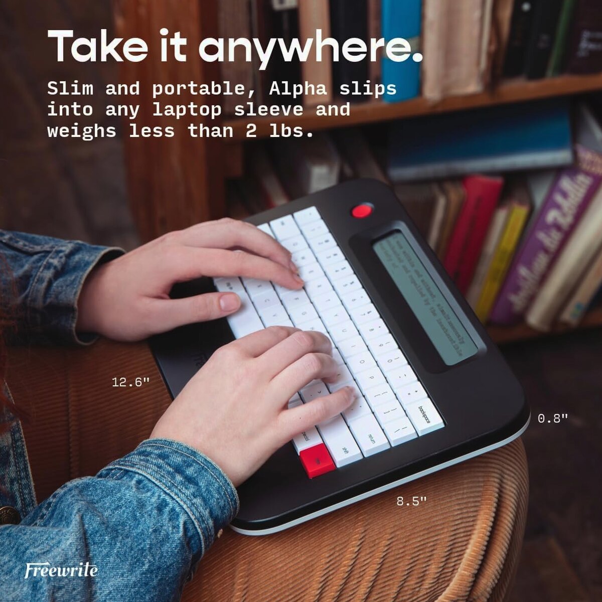 Freewrite Alpha Digital Typewriter - Backlit LCD, Wi-Fi Backup