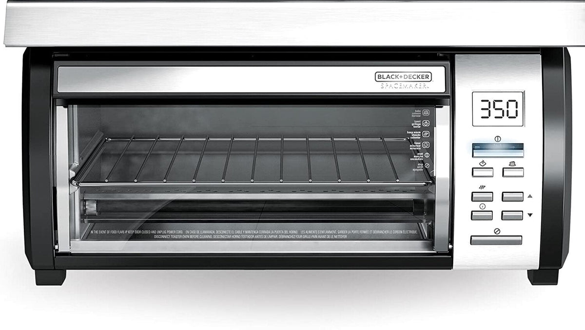 BLACK+DECKER SpaceMaker Under-Counter Toaster Oven, Black/Stainless Steel - TROS1000D