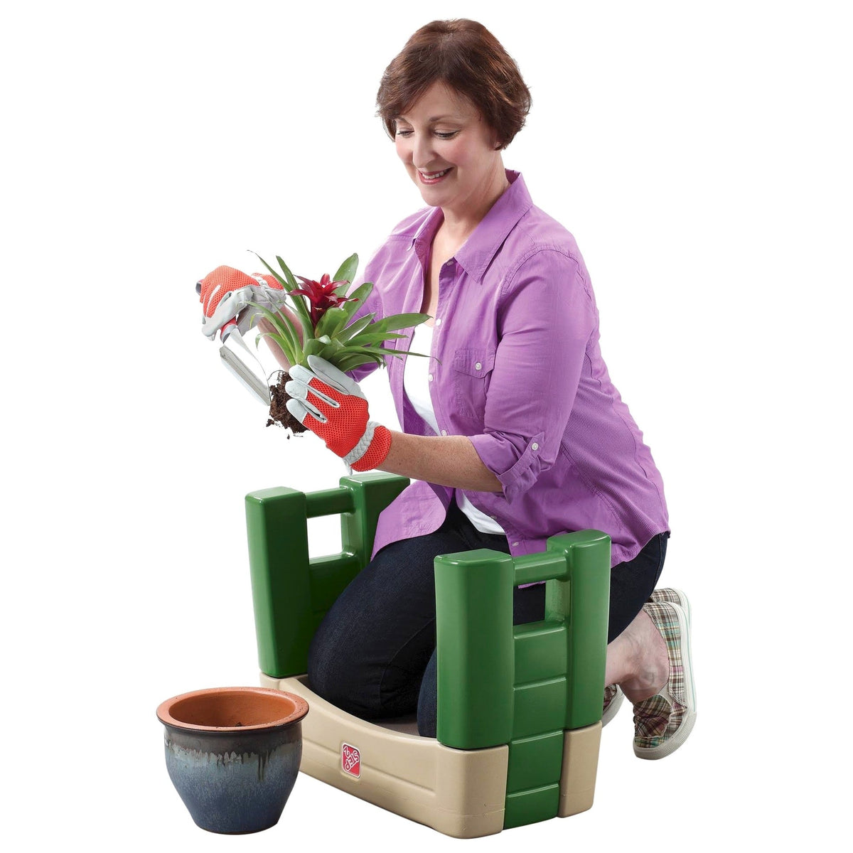 Step 2 Garden Kneeler Seat, Green - 16.25 in H x 21.75 in W x 10.75 in D
