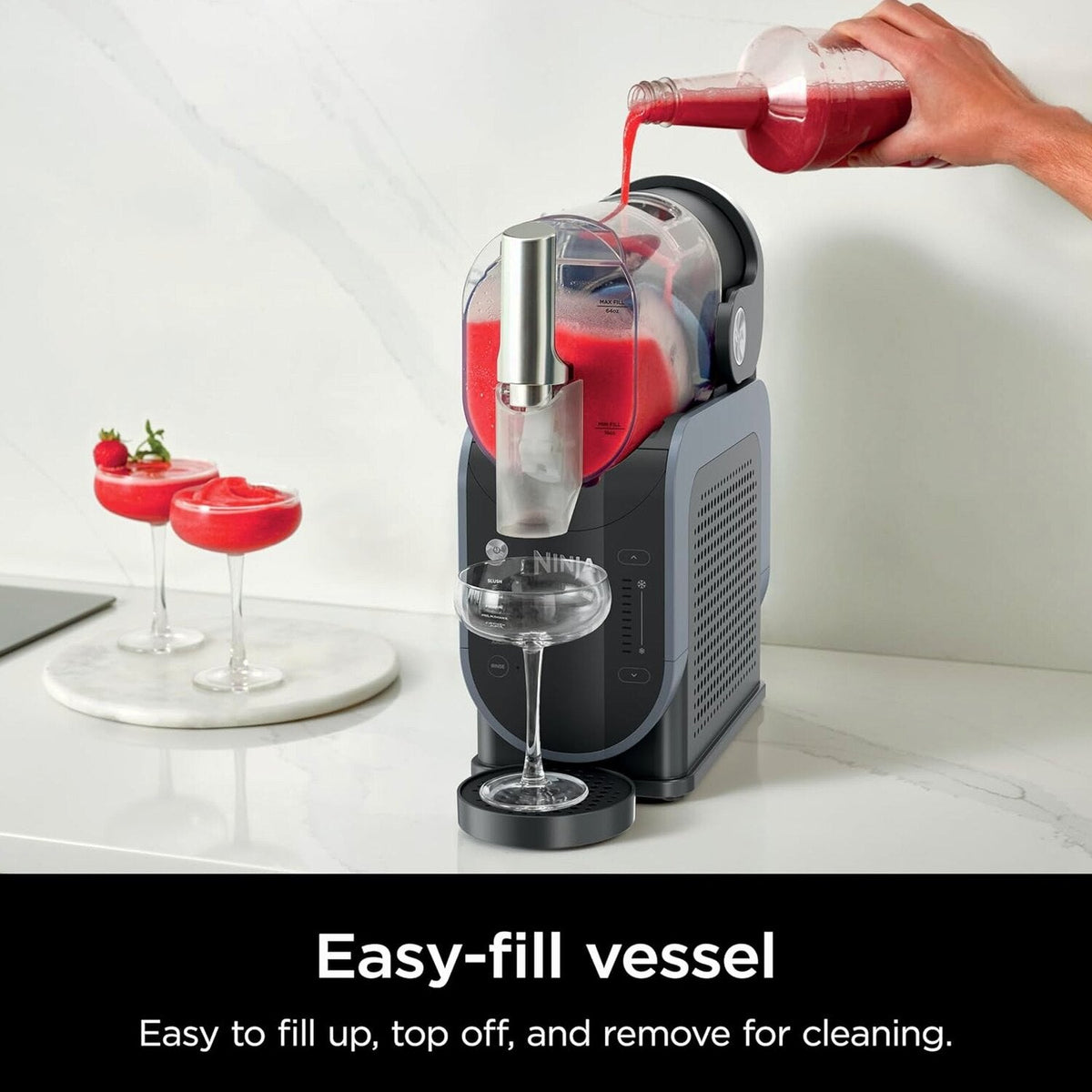 SLUSHi 88 Oz. Frozen Drink And Slushie Machine, Black - FS301