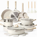 Carote 21-Piece Nonstick Granite Cookware Set, Induction Compatible, Beige