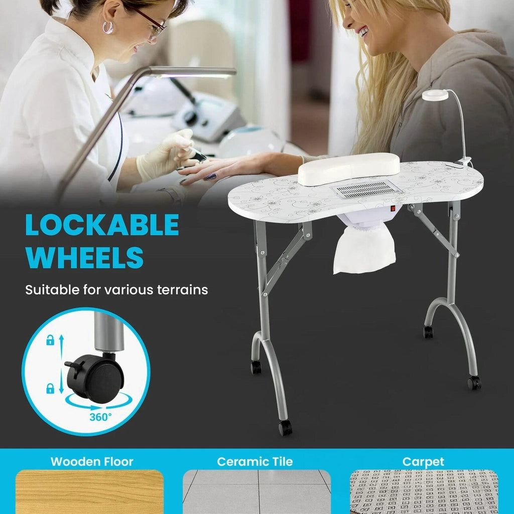 LDAILY Portable Nail Table With Electric Dust Collector