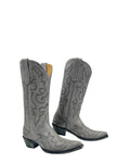 Women's Floral Embroidered Cowgirl Boots - Silver