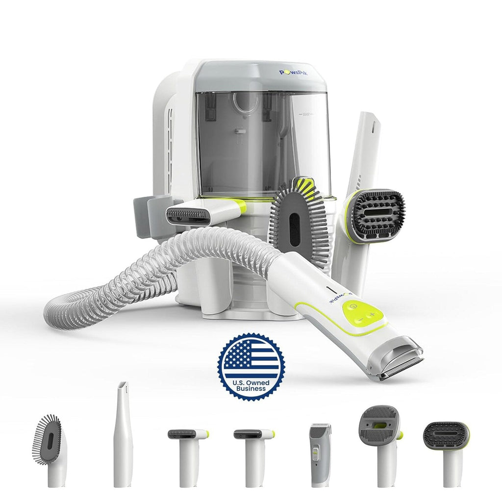 PAWSPIK Pet Grooming Vacuum Kit With 7 Tools, 6 Suction Levels And 2.2L Dust Bin - GroomingPro Rx