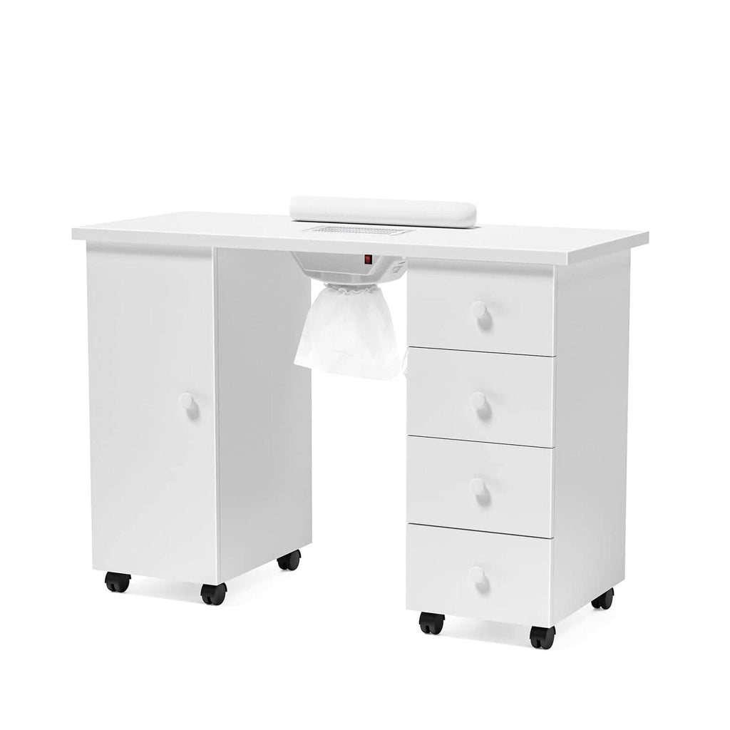 OmySalon Manicure Table Nail Desk With Electric Downdraft Vent