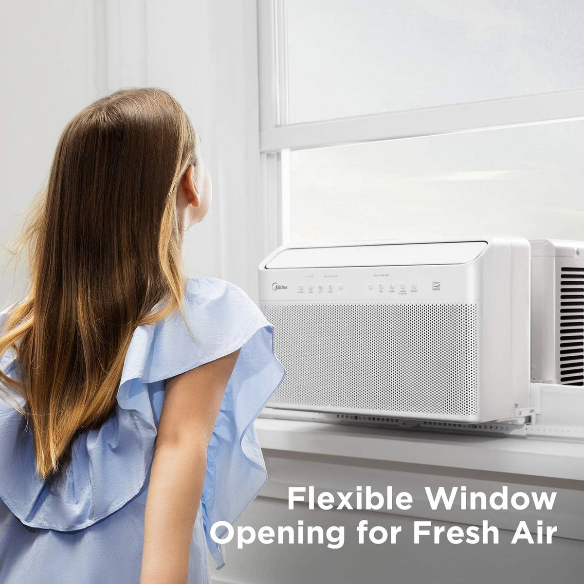 Midea U-Shaped Inverter Window Air Conditioner 12,000 BTU, White - MAW12V1QWT-cr