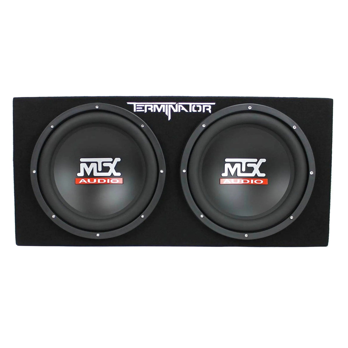 MTX Terminator Dual Loaded 12in 1200W Car Subwoofer Enclosure With Amplifier And 8-Gauge Amp Kit