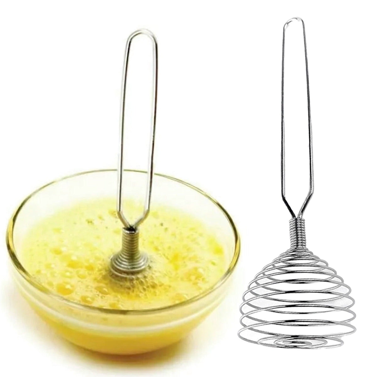 Stainless Steel Spring Coil Whisk Wire Whip Egg Beater Hand Mixer Kitchen Tool