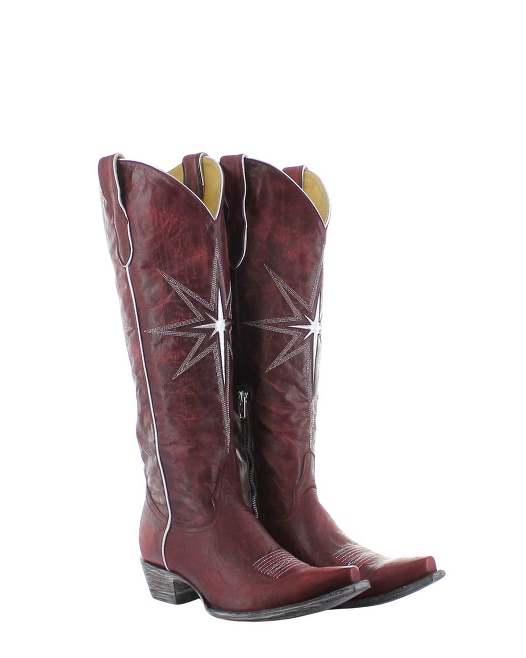 Women's Embroidered Tall Cowgirl Boots - Wine
