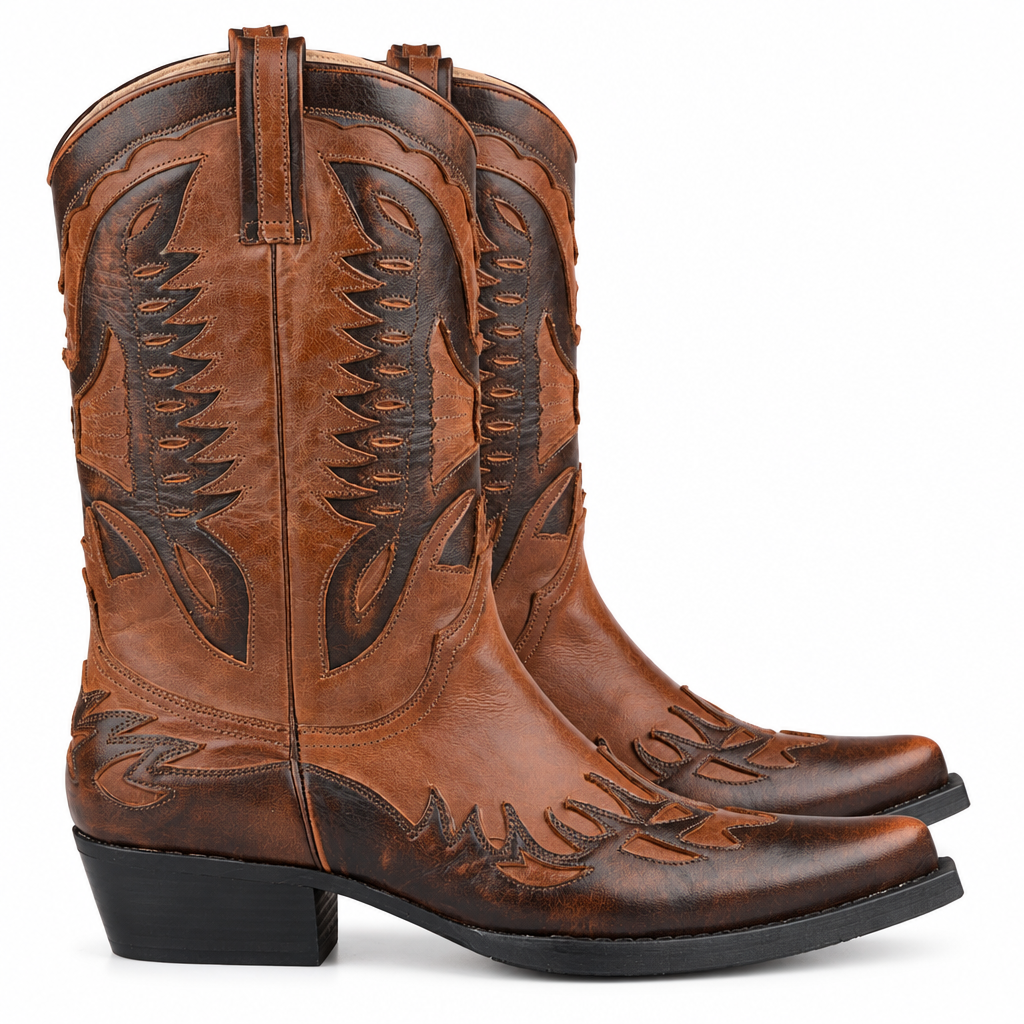 Pointed Toe Brown Cowboy Boots
