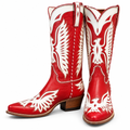Two-Tone Eagle Inlay Cowboy Boots