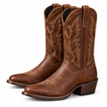 Vintage Embroidered Brown Cowboy Boots