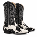 Black and White Hair-On Cowhide Boots