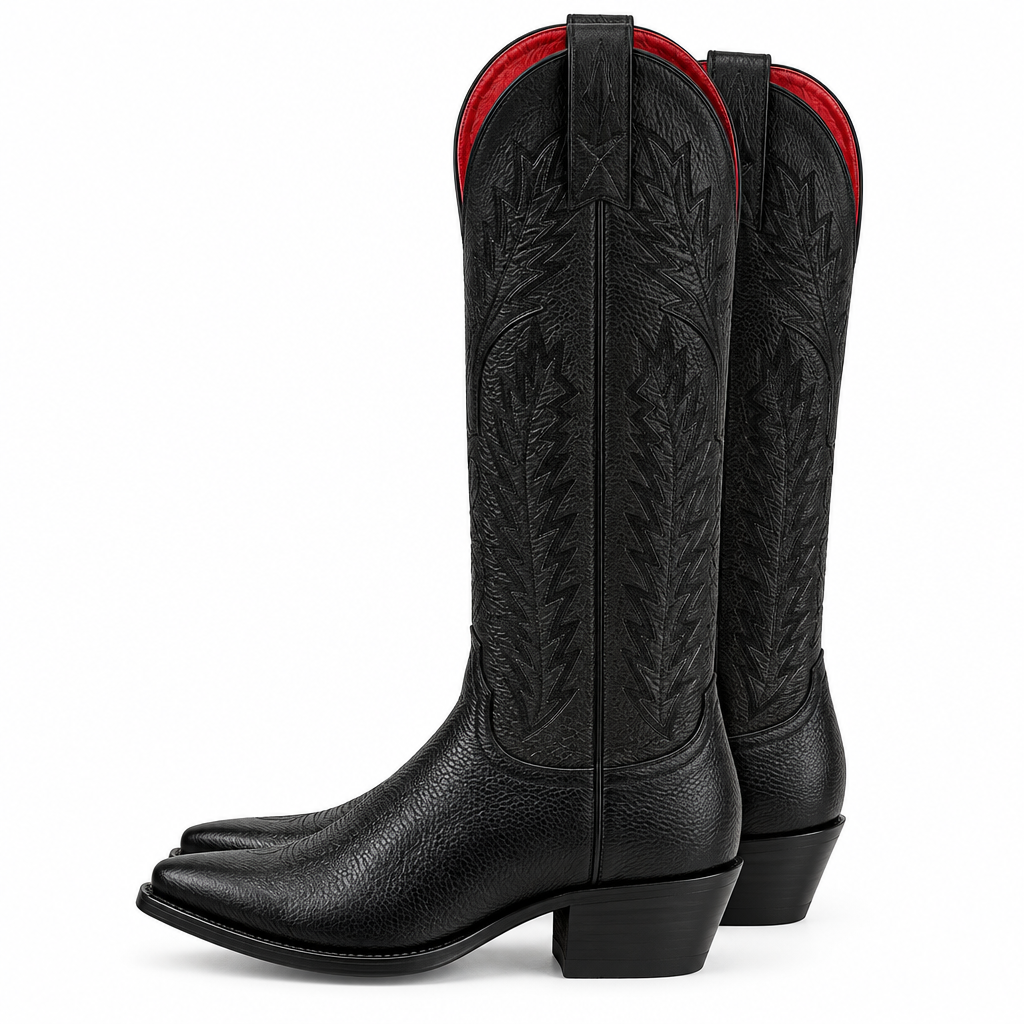 Black Knee-High Cowgirl Boots
