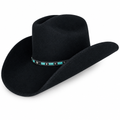 Black Felt Hat with Turquoise Band