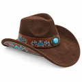 Turquoise Embroidered Band Cowboy Hat