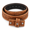 Western Floral Tooled Belt Strap