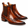 Burnished Leather Western Chelsea Boots