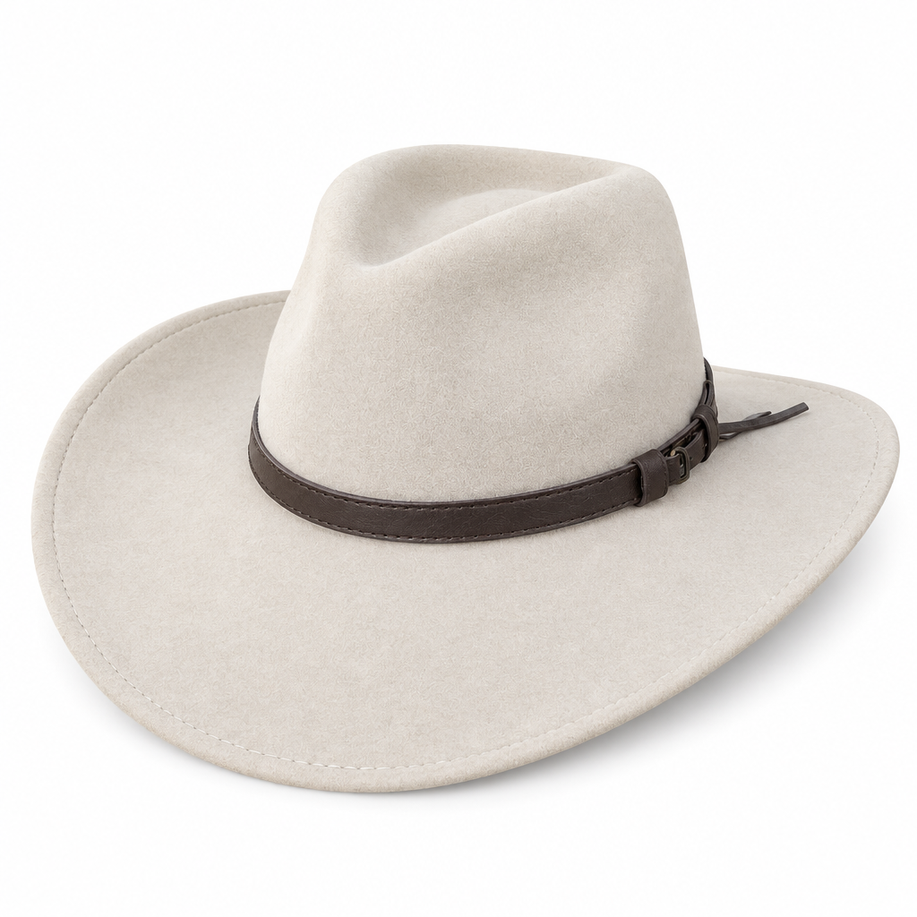 Grey Crushable Wool Felt Cowboy Hat