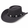 Wool Felt Gambler Hat with Concho Band