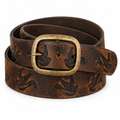 Sparrow Embossed Distressed Leather Belt