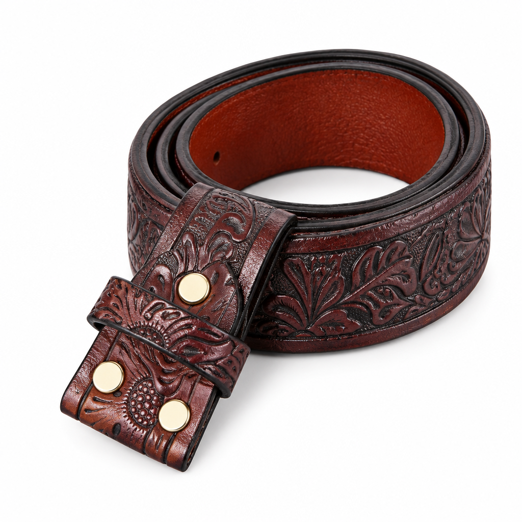 Embossed Western Belt Strap 1.5 Inch