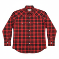 Classic Pearl Snap Western Shirt in red and black plaid