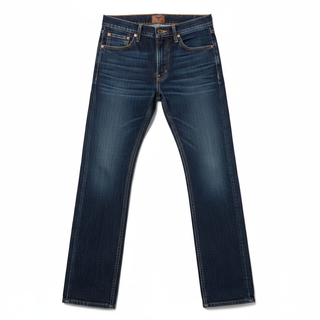 Men's dark wash western bootcut jeans