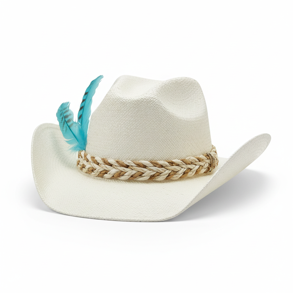 White Straw Cowboy Hat